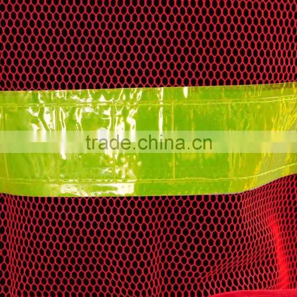 Ansi Hi Vis Red Yellow Conspicuity Vest With Pvc Reflective Taps Road and Working Safety Warning Sleevel photo-2