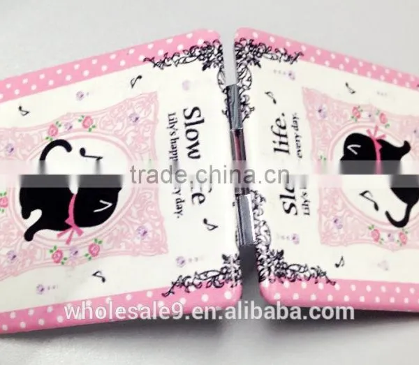 60mm Square Pu Leather Folding Cosmetic Mirror photo-4