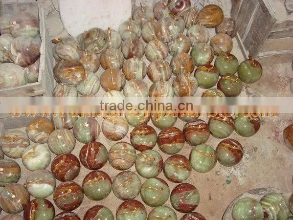 Factory Made Buy Cheap PURE Home Decoration ONYX APPLE WITH BRASS LEAF HANDICRAFTS photo-4