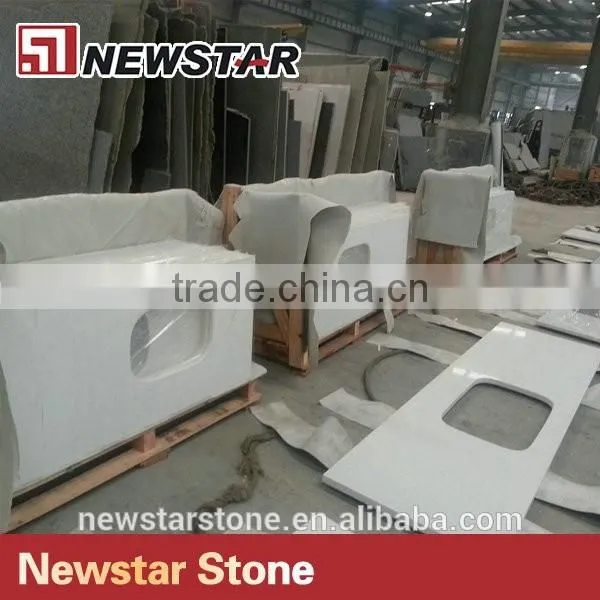 Cheap Kitchen and Bathroom White Quartz Countertop photo-2