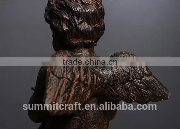 Resin Rust Color Vintage Writing Small Angel Figurines photo-6
