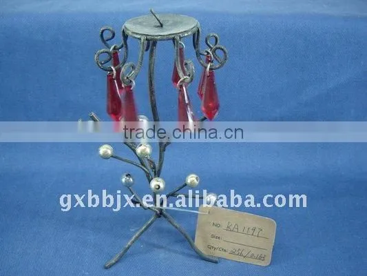 Red pearl black wire tree-shaped decorative candelabras craft