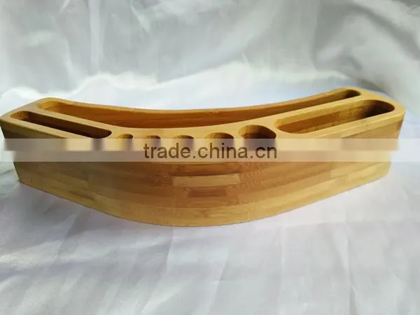 Custom Logo Bamboo Pen Holder for Desk Organizer photo-4
