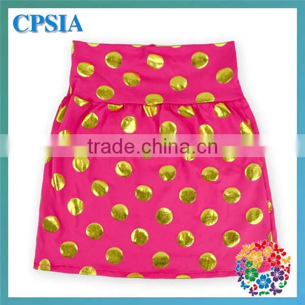 Posh Lavender Little Girls Skirts Gold Polka Dot Young Girls Wearing Short Skirts photo-3