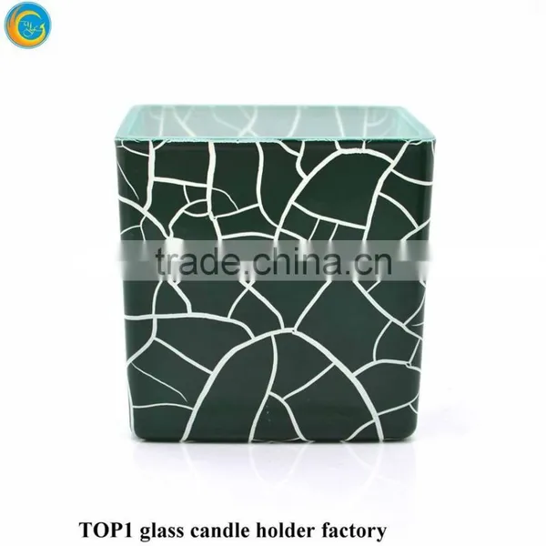 Green Mercury Glass Pillar Christmas Candle Holder photo-3