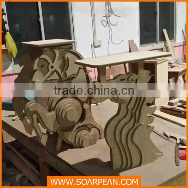 Display Racks Wood Display Stand Wood Carving Horse photo-3