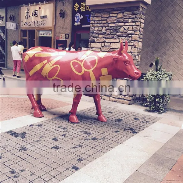 Hot Sale Promotion Resin Craft Fiberglass Life Size Cow Statue photo-6