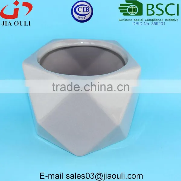 Morden Outdoor Planters Geometry Glazed Unique Ceramic Flower Pots and Planters photo-3
