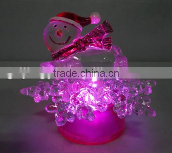 Flashing LED Color Changing Small Acrylic Snowman photo-6