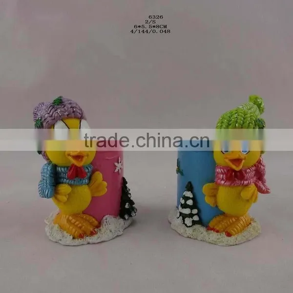 Resin Chick Figurine Pen Container for New Year Symbol Decor photo-4