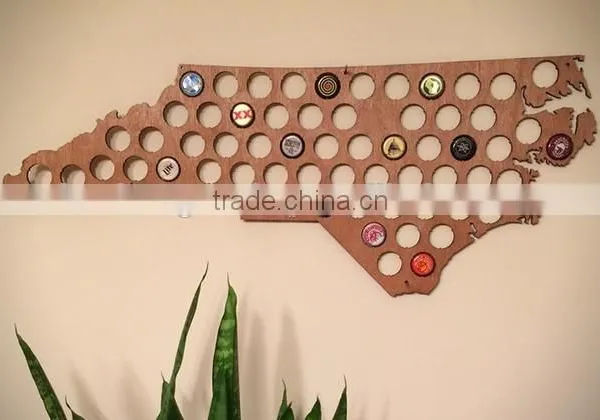 Best Selling Wood Beer Laser Craft Cap Maps for Bar Deco photo-4