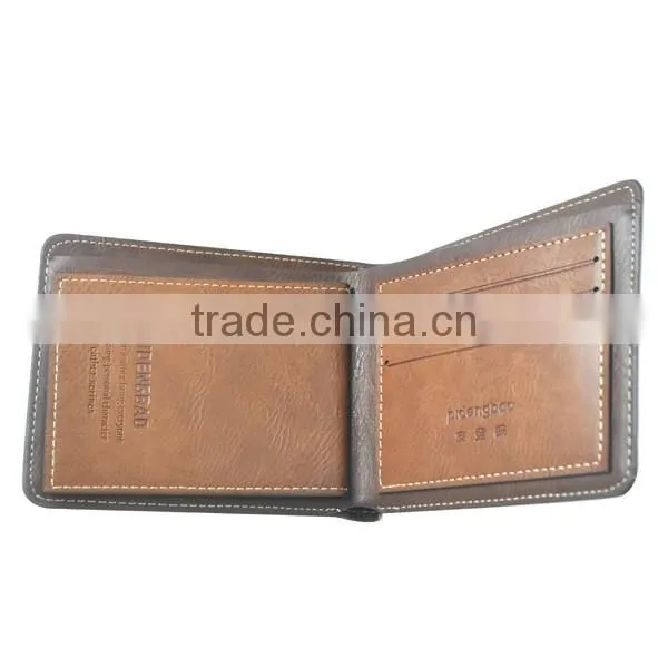 2015 Most Popular Zipper Coin Pocket Mens Leather Wallet photo-3