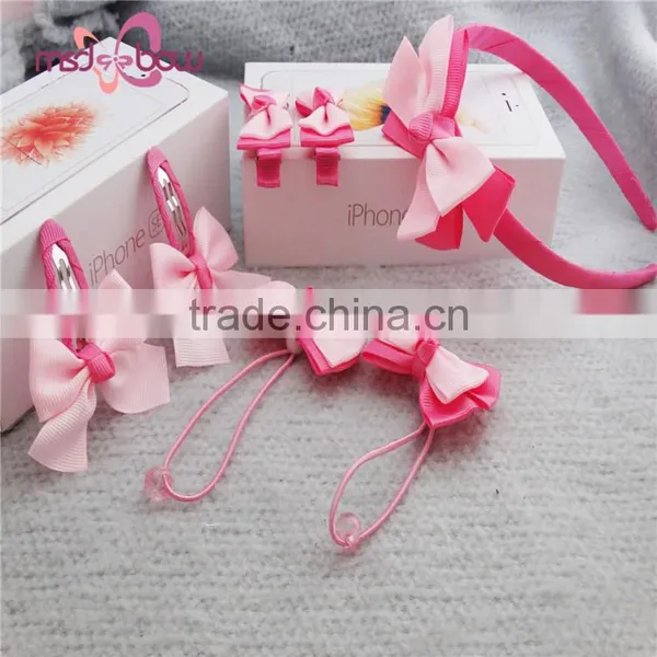 Cheap Baby Girls Headwear Set Grosgrain Ribbon Bow Hair Accessories for Kids photo-5