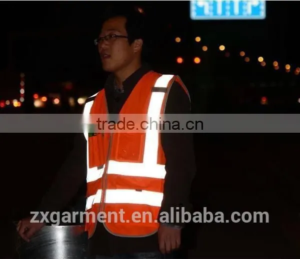 2017 ZX Men's Reflective Tape Workwear Working Vest photo-2