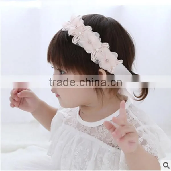 F10002N Wholesale Baby Headband Lace Flower Hair Band Fashion Baby Girls Hair Accessory photo-2