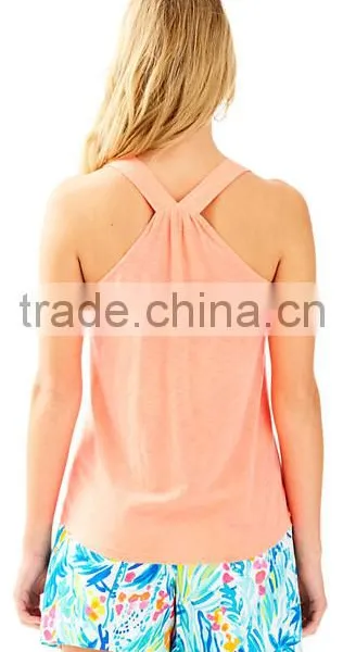 2017 Women Cordelia Top Solid Scoop Tank With Racerback 60%Cotton 40%Polyester Hand Wash photo-2