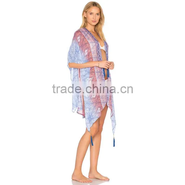 High Quality Viscose Ladies Beach Kimono Spf Clothing photo-2
