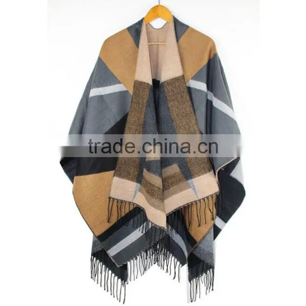 Women Winter Tartan Soft Cashmere Feeling Oversized Plaid Tartan Blanket Scarf photo-4