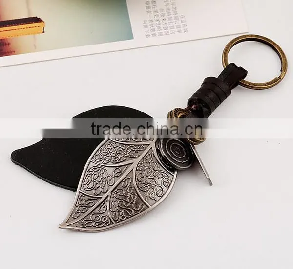 Custom Punk Leaves Leather Key Chains - Promotional Items photo-4
