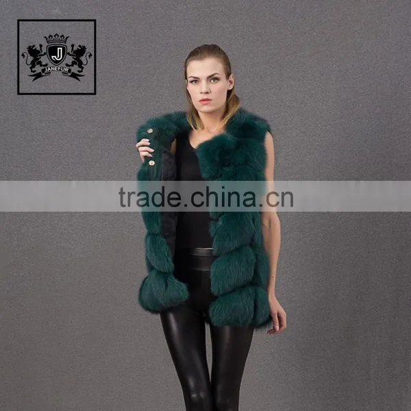 2017 Latest Design Fashion Coat Animal Fur Knitted Fox Fur Vest