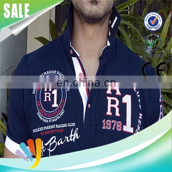 2017 Latest New Fashion Design EMB Red and Blue Polo Shirt photo-2