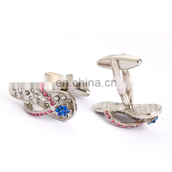 Fancy 3D Crystal Flip Flops Cufflinks photo-4