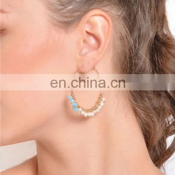 Bohemian Pearl Pineapple Drop Dangle Earrings Rhinestone Stud Earrings photo-4