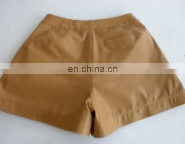 2015 New Style Sheep Leather Short Pants in YKK Zipper in Front photo-3