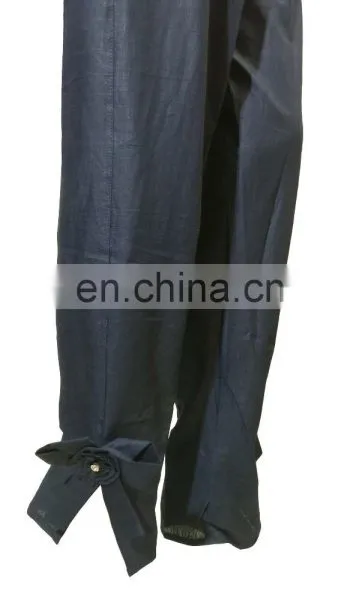 Casual Wear Black Color Stitched Cotton Bottom Pant 2017 photo-2