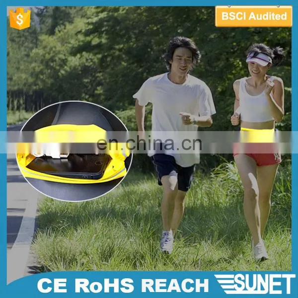 Outdoor Sport Night Running Mobile Phone and Keys Container Rechargeable Led Waist Bag