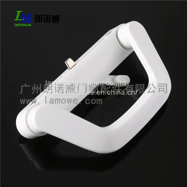 Double Style Zinc Alloy Sliding Door Handle Lock With Key Powder Coated for Black and White photo-5