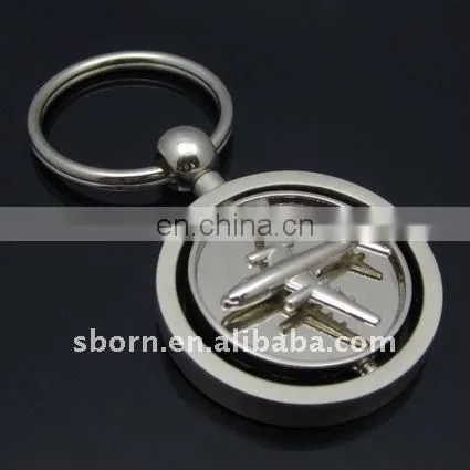 New Tourist Gifts Rotatable Airplane Shape Metal Keychain With Logo photo-3