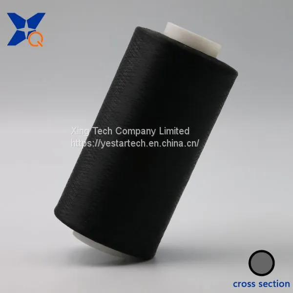 Carbon Fiber Conductive Nylon Filament 20D/3F Intermingling With 75D Black FDY Polyester Filament for ESD Workwear-XTAA184 photo-3