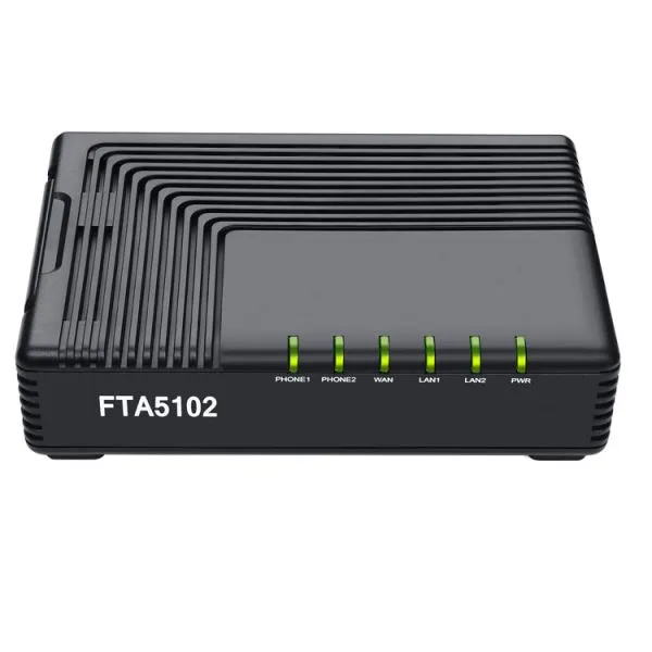 2FXS Port Network Voip Phone Adapter Voip Adapter Pulse Dialing for FTA5102