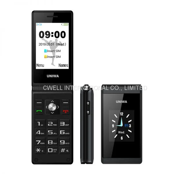 UNIWA X28 Dual Screen Dual SIM Wireless FM Radio SOS Function Big Button Big Battery Flip Style Folding Phone