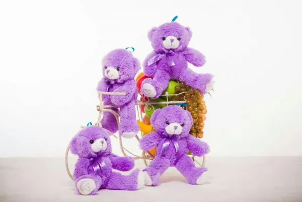 Stuffed Animals Stuffed Mice Toys Blue White Comfortable photo-3