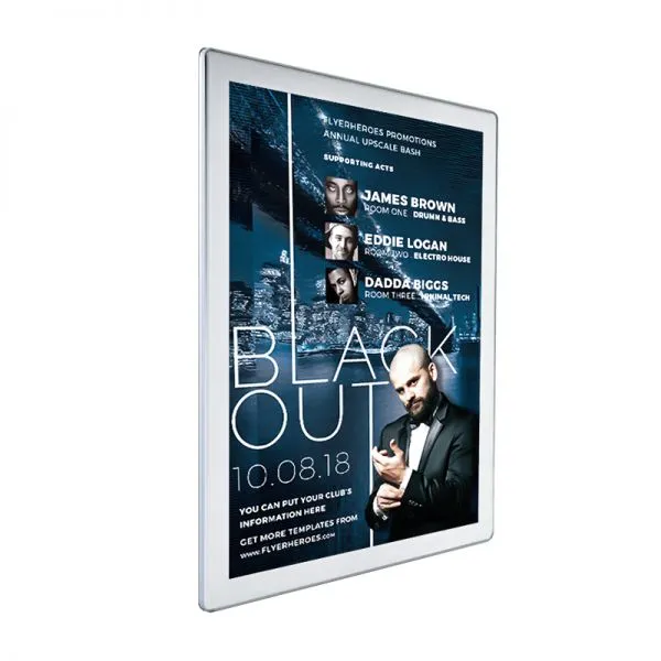 Rounded Aluminum Alloy Picture Frame Poster Frame Publicity Display Picture Frame Hanging Wall Tempered Glass Focus Elevator Frame Advertising Frame