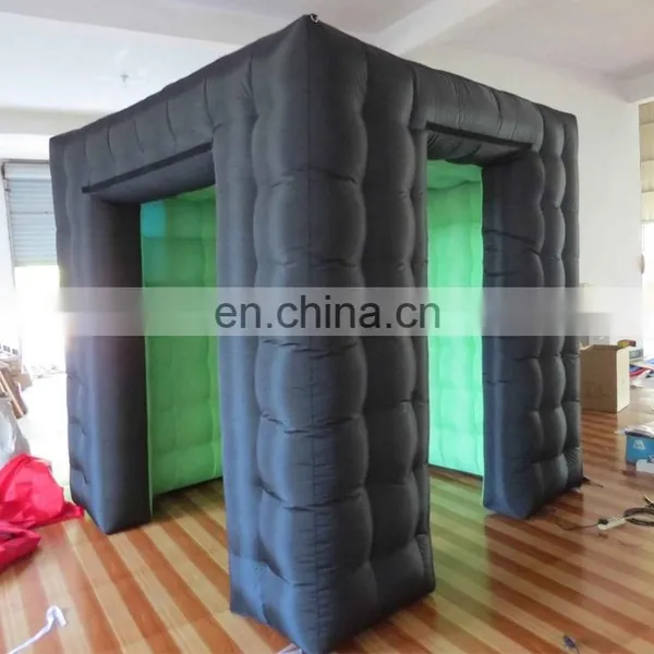 Hot Sale Wedding Party Selfie Props Blow Up Enclosure Black Cube Tent LED Lighted Inflatable Photo Booth photo-3