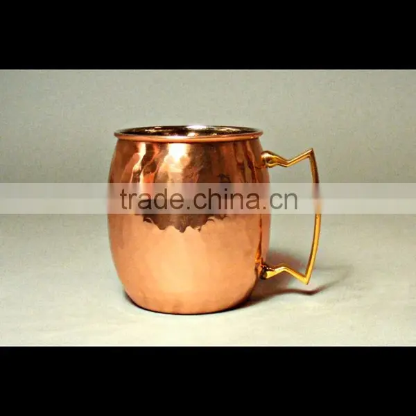 Black Antique Hammered Moscow Mule Copper Mug With Solid Twisted Brass Handle photo-5
