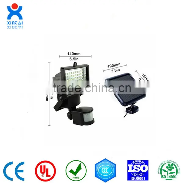 Solar Panel Supply Power Led Flood Light With PIR Motion Sensor