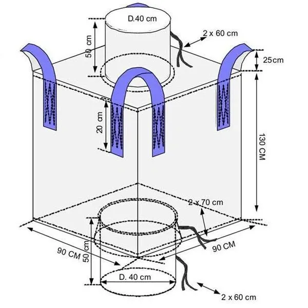 FIBC Bulk Bag Ventilated Baffle Bag Flat Bottom For Agricultural Products Jumbo Fibc Bag 1000kg photo-5