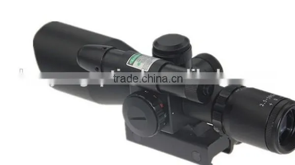 China Supplier 2.5-10x40 Dual Illuminated Laser Riflescope Rifle Scope Cut Sunshade/2.5-10x40mm Rifle Scope With Red Laser photo-3