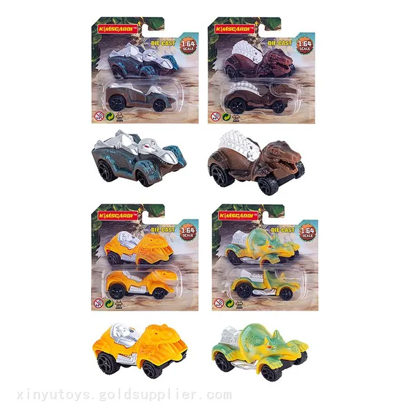 1:64 Diecast Cars Dinosaur Free Wheeling Vehicle Toy for Kids