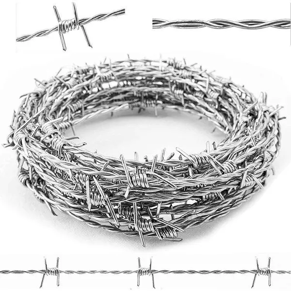 Extra Durable Corrosion Impact Resistant Heavy Galvanized Reverse Twist Barbed Wire Fence 500 Meter Spike Parameter Animal Farm
