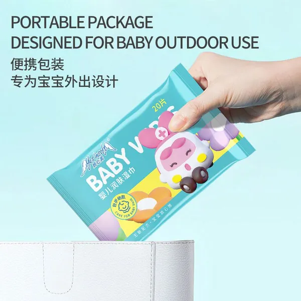 20-Count Mini Baby Wipes, Pure Water Formula, Thickened, Portable Hand & Mouth Wipes for Kids photo-5