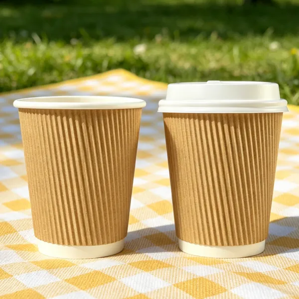 Ripple Wall Custom Logo Hot Paper Cups With Lid for Restaurants and Cafes photo-5