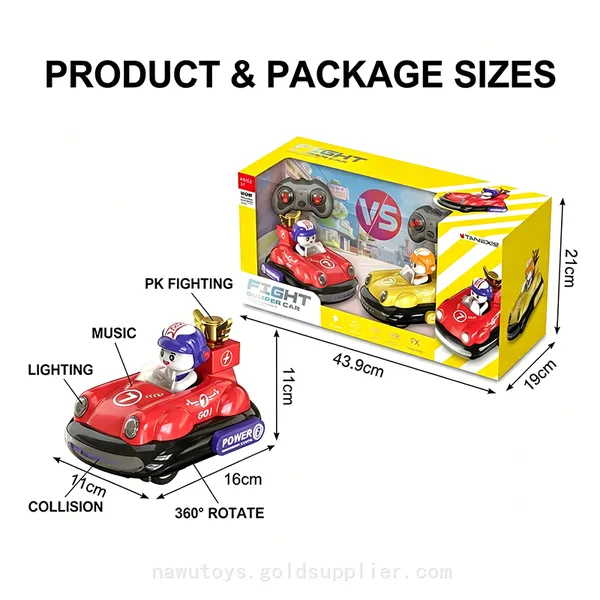 2.4 Ghz Dual Fight Bumper RC Car Music 360 Degree Rotate Remote Control Toys photo-4