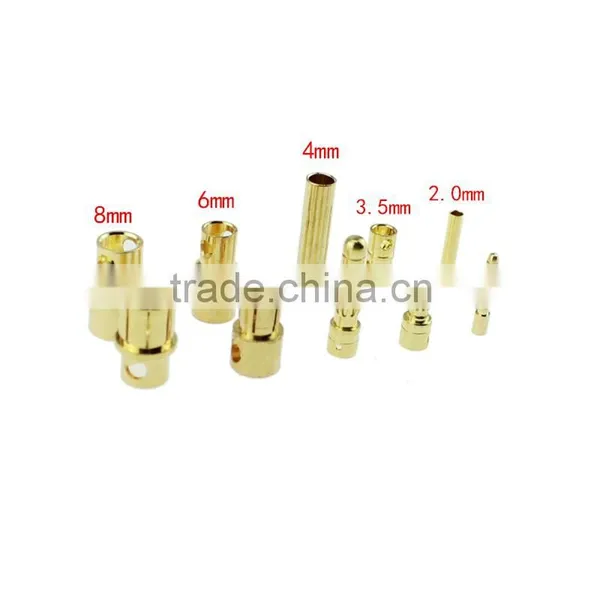 Gold Plated Bullet Plugs Male Female Banana Connectors