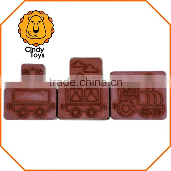 Wooden Rubber Stamps Birthday Train 5 Pcs for Kids photo-4