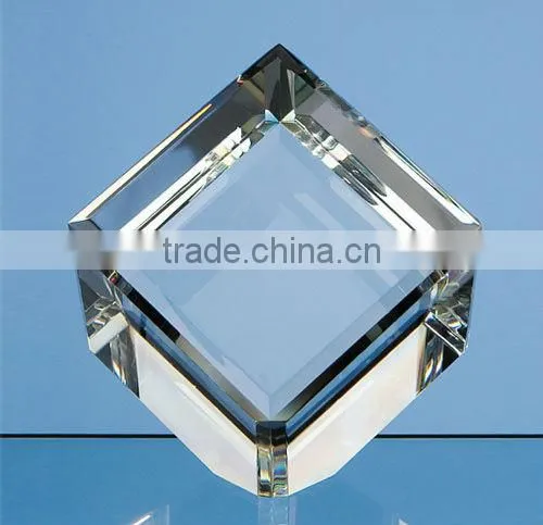 Cut Corner Blank Crystal Cube